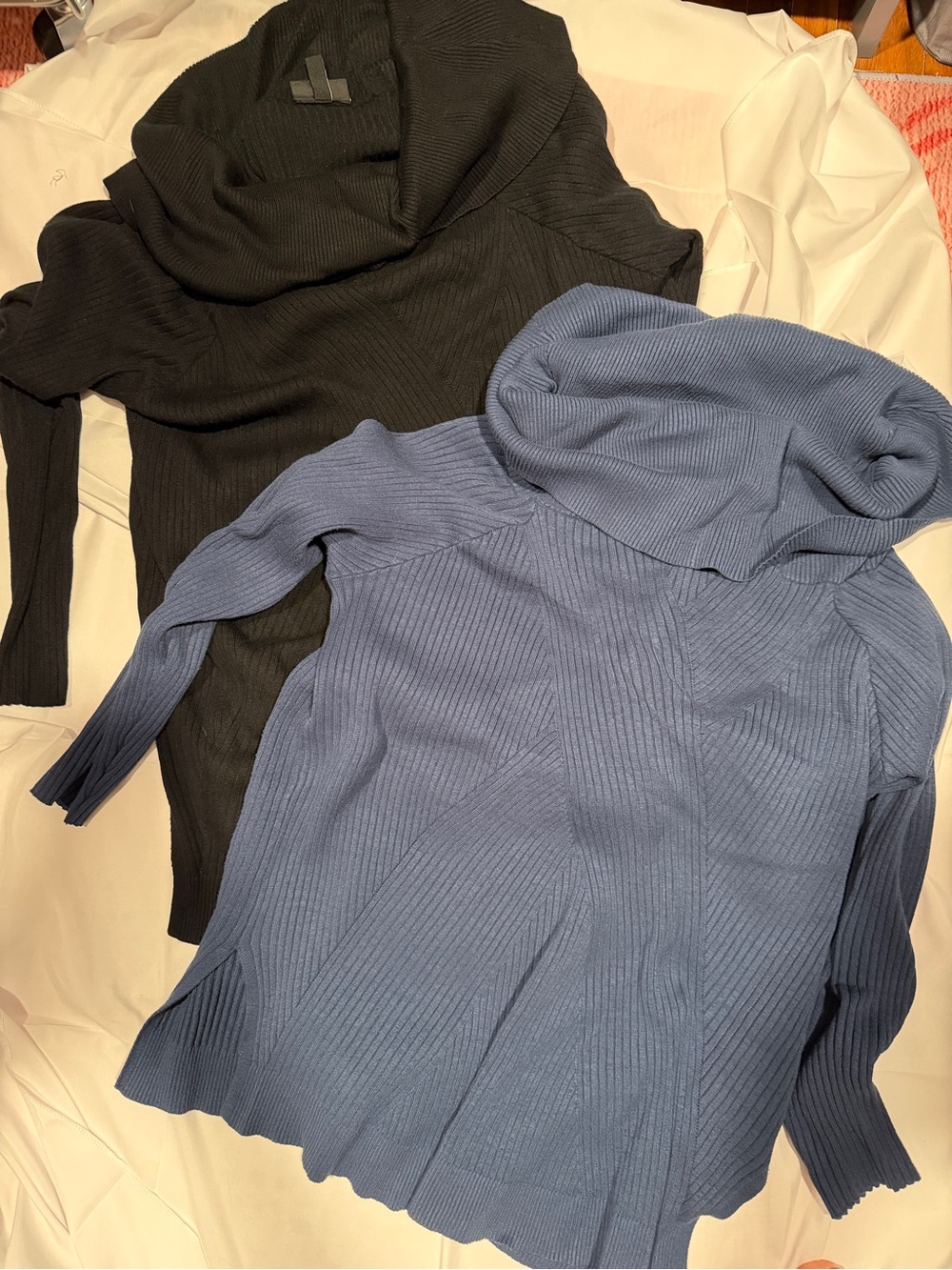 Black and Slate Ribbed Off-Shoulder or Cowl neck Sweater Top Lane Bryant 18/20